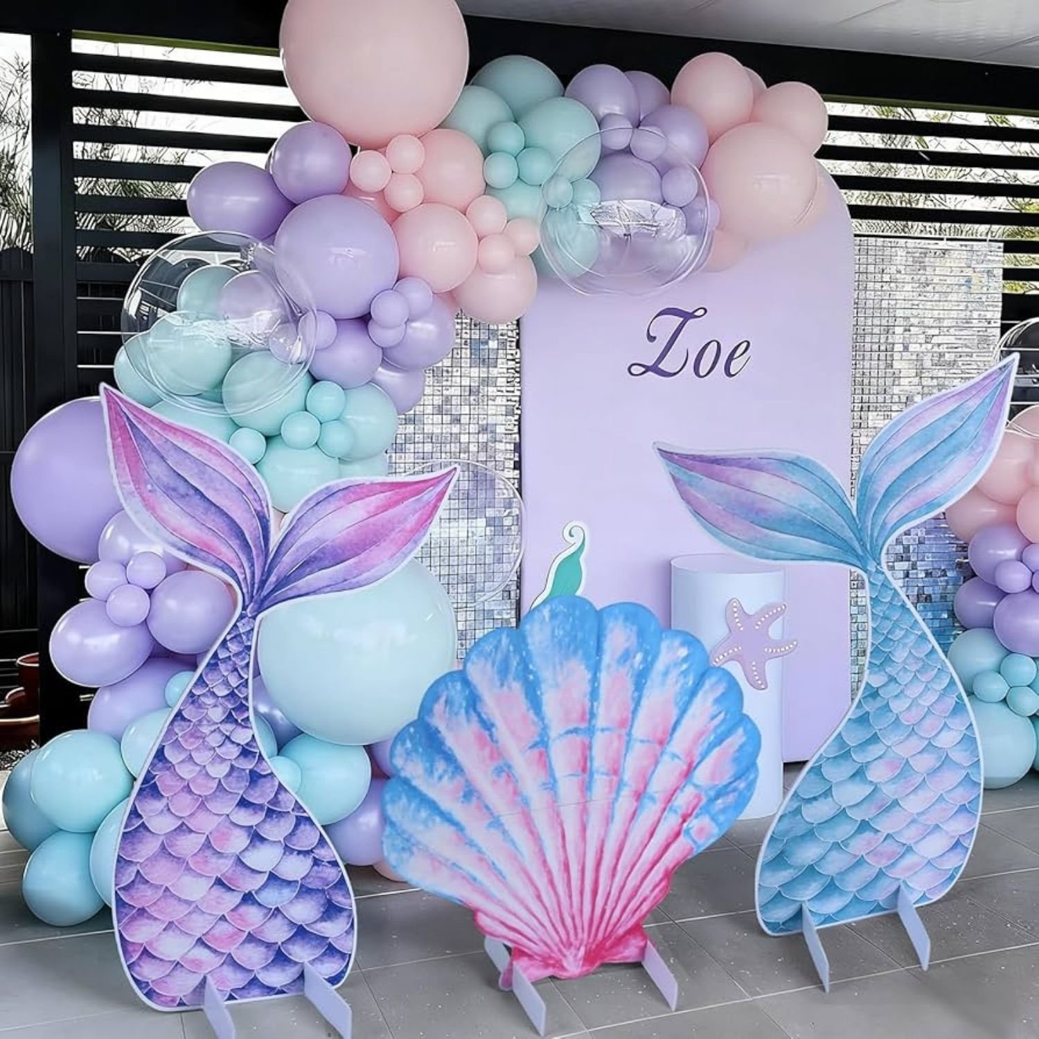 Mermaid tail backdrop prop for kids themed parties, Melbourne