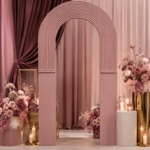 Half ripple hollow arch frame backdrop styled for a Melbourne wedding