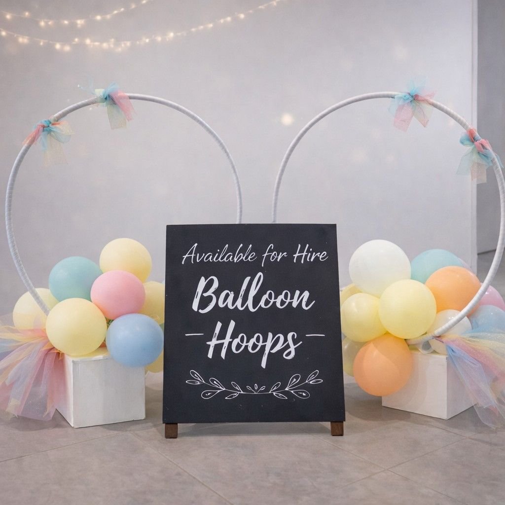 Balloon hoop frame hire for party photo backdrops, Melbourne